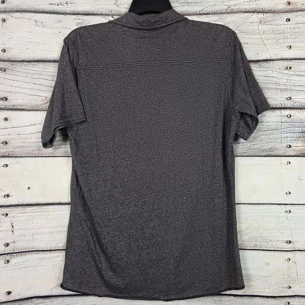 BKE Gray Button Front Shirt Short Sleeve Men’s L